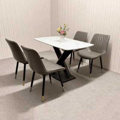 Bàn ăn 1m2 4 ghế Loft Trám ghi đậm BA64