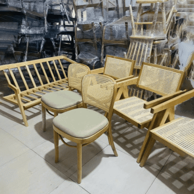 Bàn ăn 1m2 + 4 ghế Thonet BA33