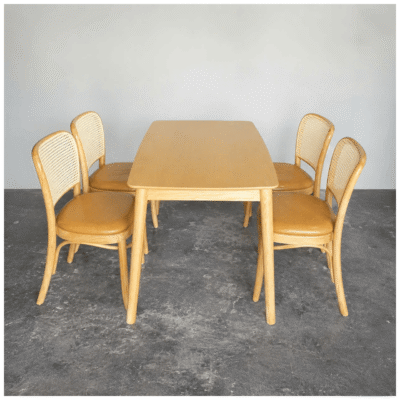 Bàn ăn 1m2 + 4 ghế Thonet BA33