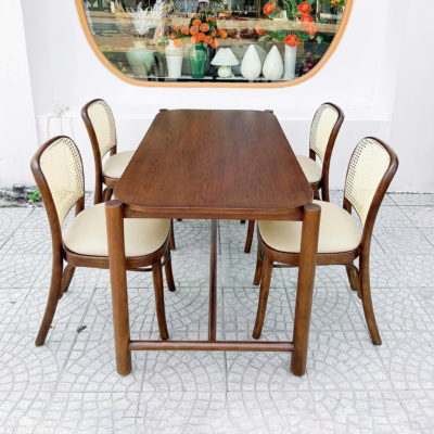 Bàn ăn 4 ghế gỗ sồi cao cấp BA43