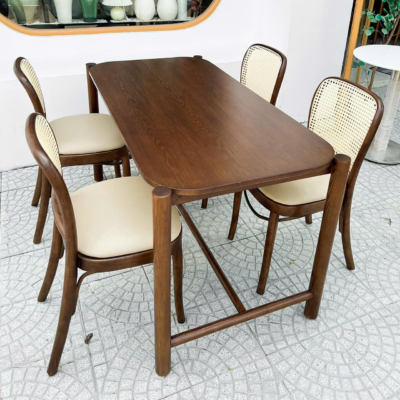 Bàn ăn 4 ghế gỗ sồi cao cấp BA43