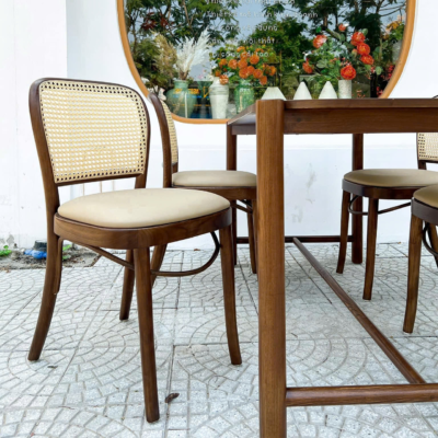 Bàn ăn 4 ghế gỗ sồi cao cấp BA43