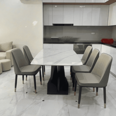 Bàn ăn chân chữ X + 6 ghế Monet BA20