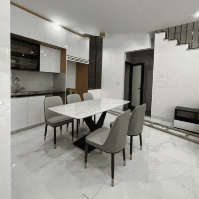 Bàn ăn chân chữ X + 6 ghế Monet BA20