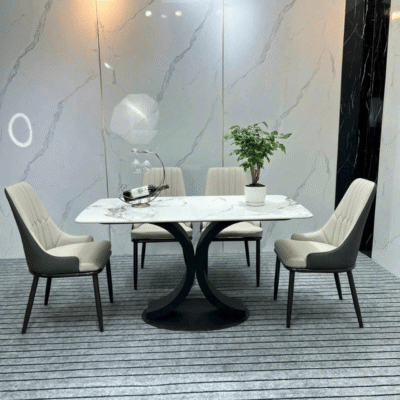 Bàn ăn nhập khẩu 4 ghế Monet cao cấp màu cam BA59