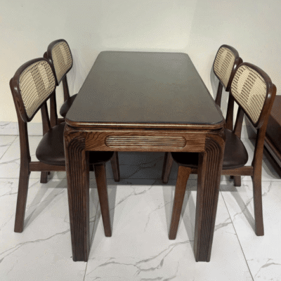 Bộ bàn ăn gỗ tần bì 4 ghế ASH BA80