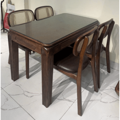 Bộ bàn ăn gỗ tần bì 4 ghế BA80