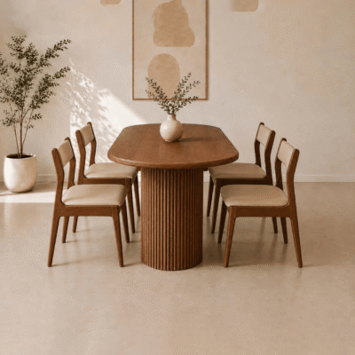Bộ bàn ăn gỗ tần bì 4 ghế Bella BA105