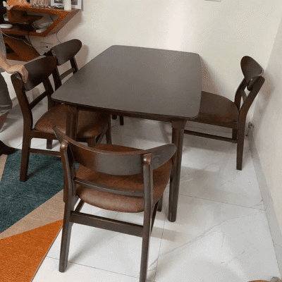 Bộ bàn ăn Mango 4 ghế màu nâu BA11