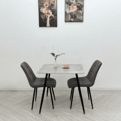 Bàn ăn vuông 70x70 + 2 ghế Karo BA30