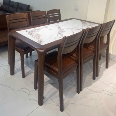 Bộ bàn ăn 1m6 6 ghế 3 Lá BA137