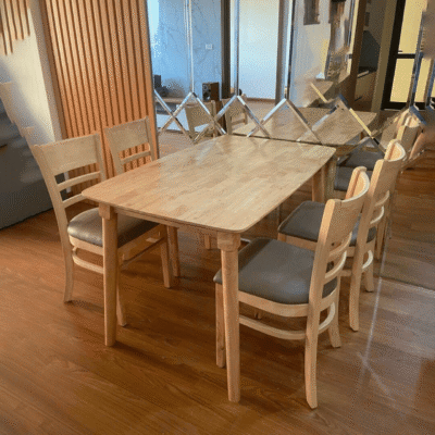 Bàn ăn cao su 1m2 + 4 ghế Cabin nâu BA54