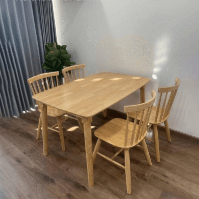 Bộ bàn ăn 1m2 4 ghế 7 nan BA37
