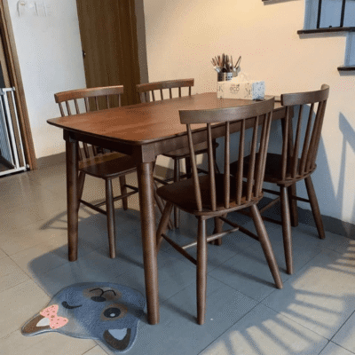 Bộ bàn ăn 1m2 4 ghế 7 nan BA37