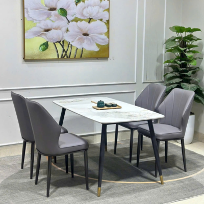 Bộ bàn ăn 4 ghế chân côn BA75