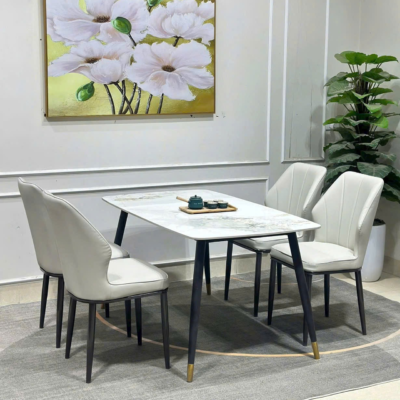Bộ bàn ăn 4 ghế chân côn BA75