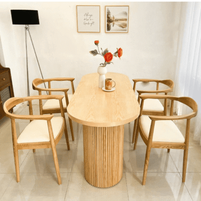 Bộ bàn ăn gỗ tần bì 4 ghế Hiroshima