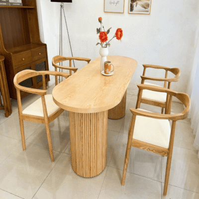 Bộ bàn ăn gỗ tần bì 1m4