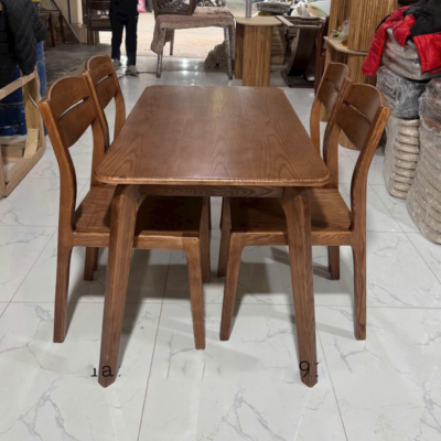 Bàn ăn 1m2 + 4 ghế 2 lá gỗ tần bì BA177