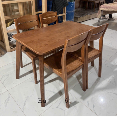 Bàn ăn 1m2 + 4 ghế 2 lá gỗ tần bì BA177