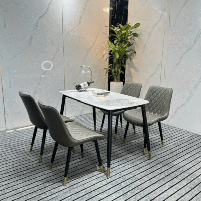 Bàn ăn chân côn 1m2 + 4 ghế Loft Trám BA145