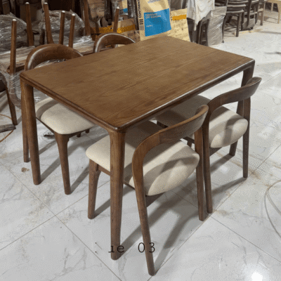 Bộ bàn ăn gỗ tần bì 4 ghế Neva BA167