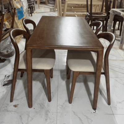 Bộ bàn ăn gỗ tần bì 4 ghế Neva BA167