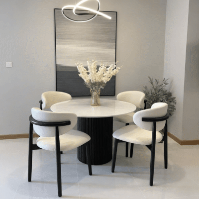 Bộ bàn ăn tròn 4 ghế Oleandro BA185