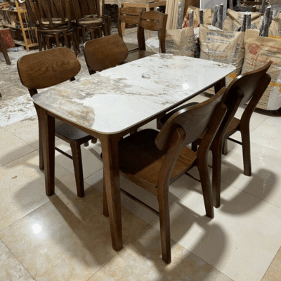 Bộ bàn ăn 1m2 4 ghế tai voi BA199