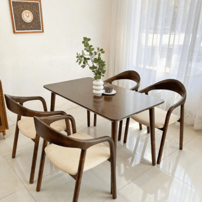 Bàn Ăn 1m2 4 Ghế Gỗ Tần Bì BA205
