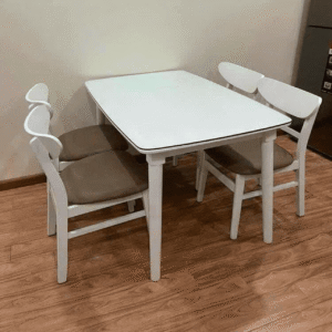 Bàn Ăn Mango 4 Ghế Màu Trắng BA12b
