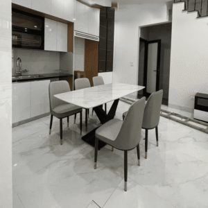 Bàn ăn chân chữ X + 6 ghế Monet BA20