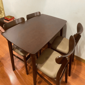 Bộ bàn ăn Mango 4 ghế màu nâu BA11
