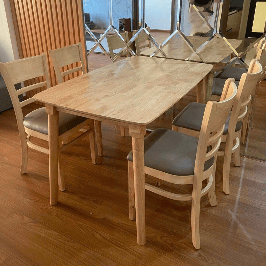 bàn ăn cao su 1m2 + 4 ghế cabin ba54A (2)